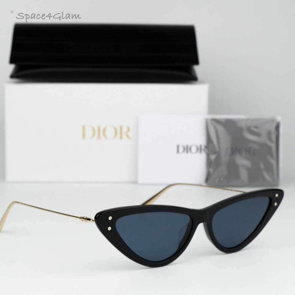 NEW Dior MISSDIOR B4U CD40105U 01V 12B0 Black Blue Unisex Cat Eye Sunglasses - Picture 3 of 11